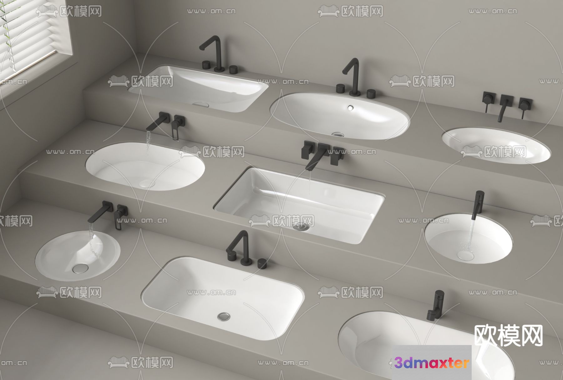 Modern Bathroom Sinks 3D Model - 12224 - VRAY Render