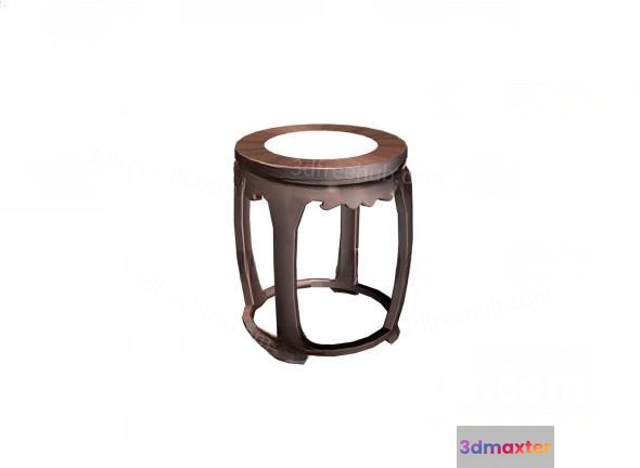 A Small Table With A Round Top And A Cylindrical Base 3D Model - 22283 - VRAY Render