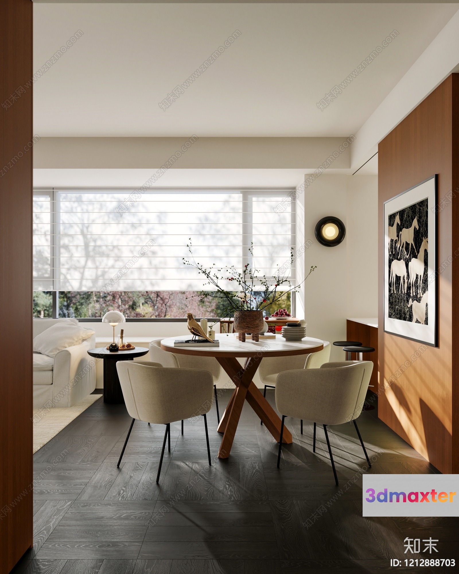Modern Dining Room 3D Model - 3686 - VRAY Render