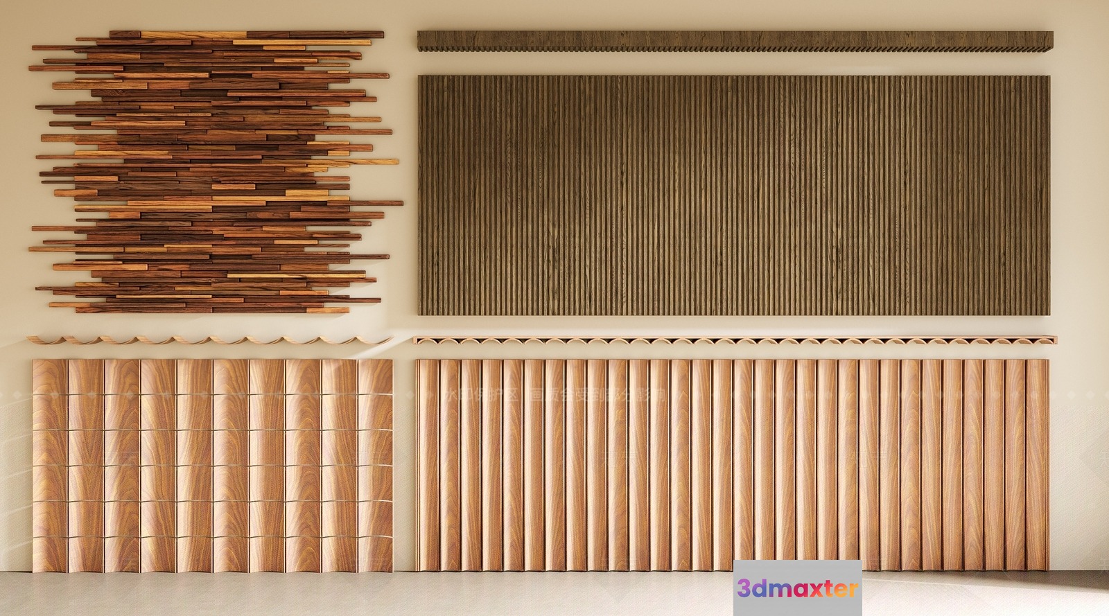 Modern Wood Paneling 3D Model - 9519 - VRAY Render