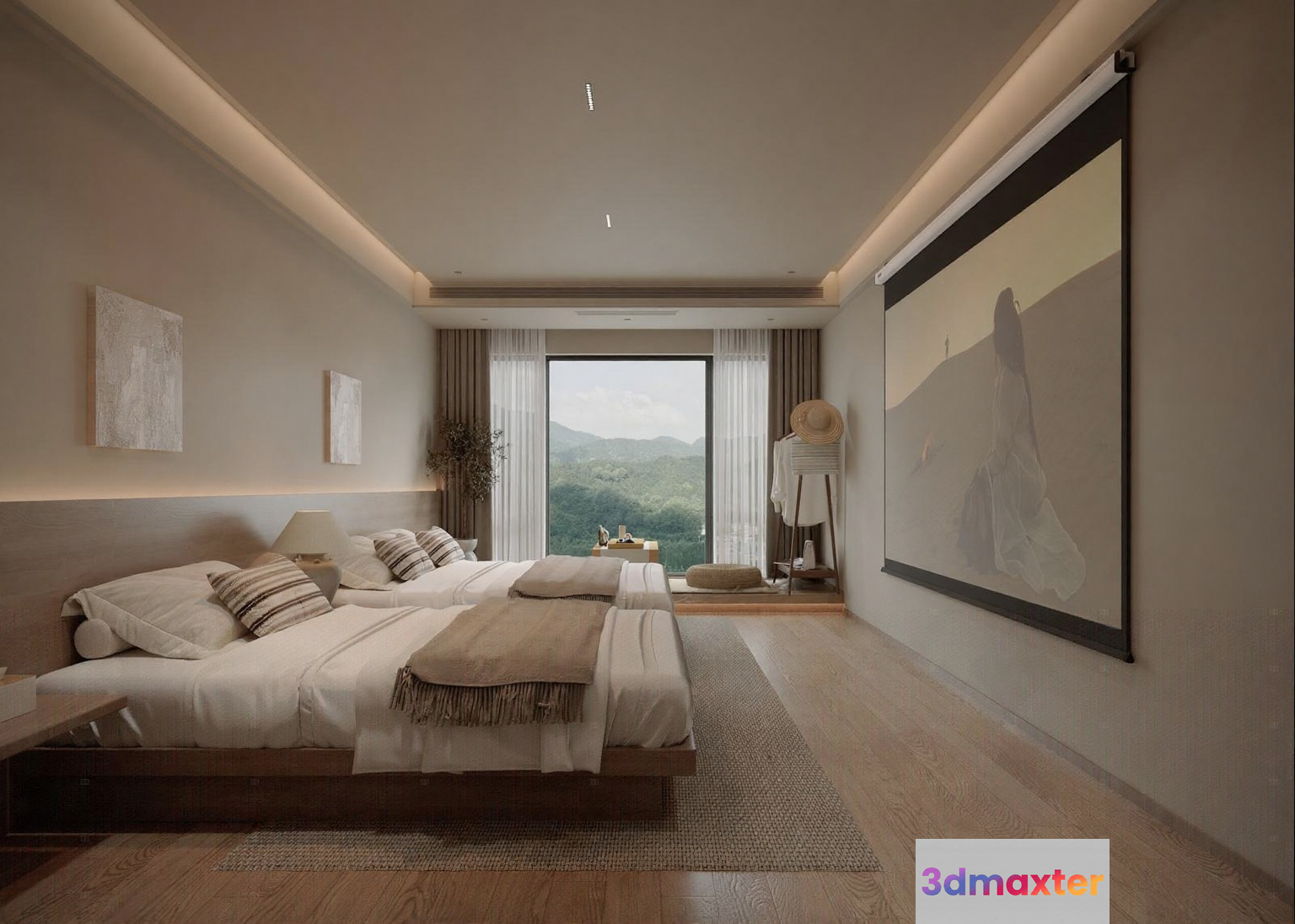 Modern Bedroom Design 3D Model - 16783 - VRAY Render