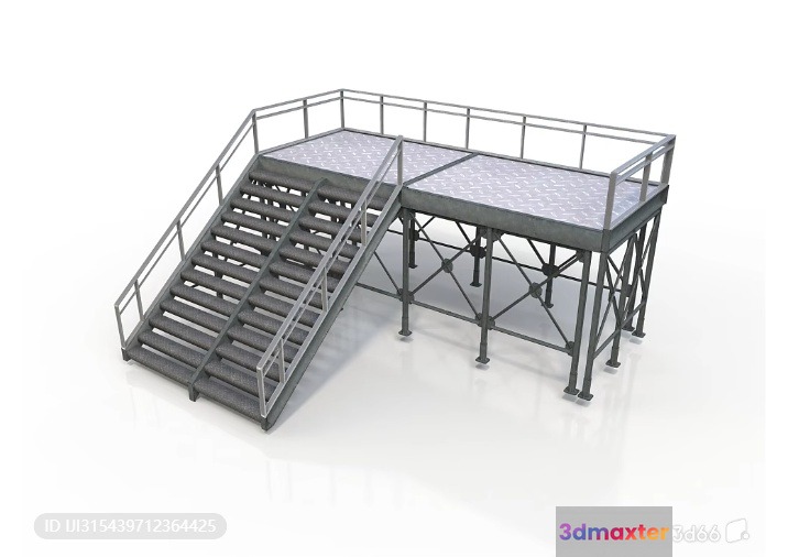 A Metal Staircase 3D Model - 17369 - VRAY Render