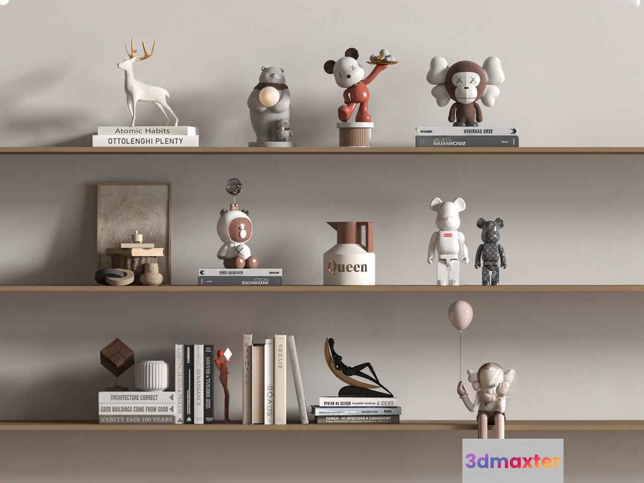 Modern Decorative Shelves 3D Model - 10524 - VRAY Render