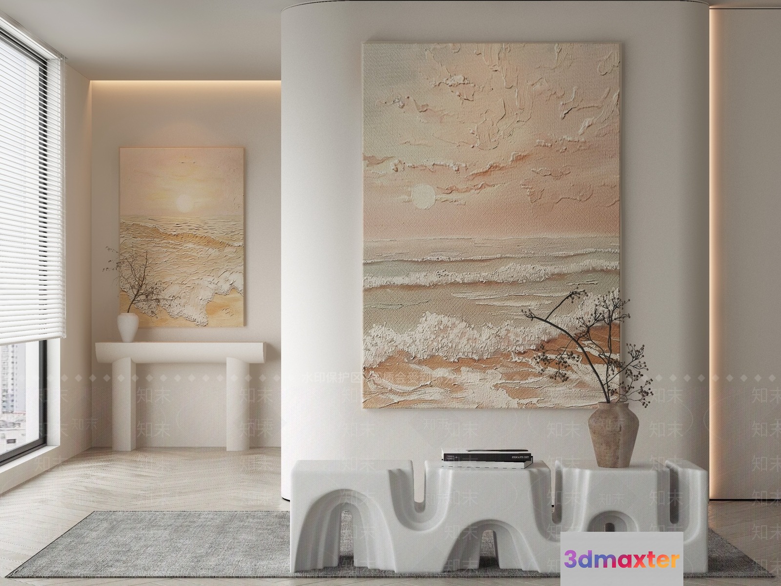 Modern Living Room 3D Model - 1982 - VRAY Render