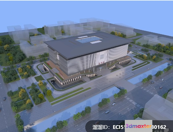 A Modern Building 3D Model - 8243 - VRAY Render