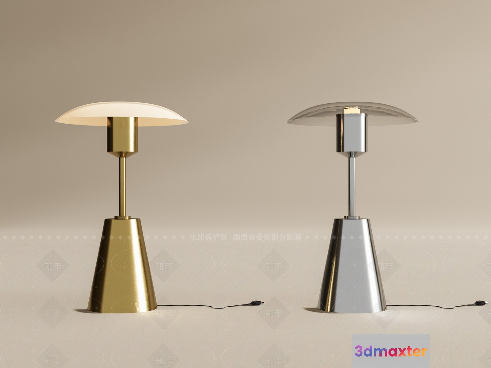 Modern Table Lamps 3D Model - 6161 - VRAY Render
