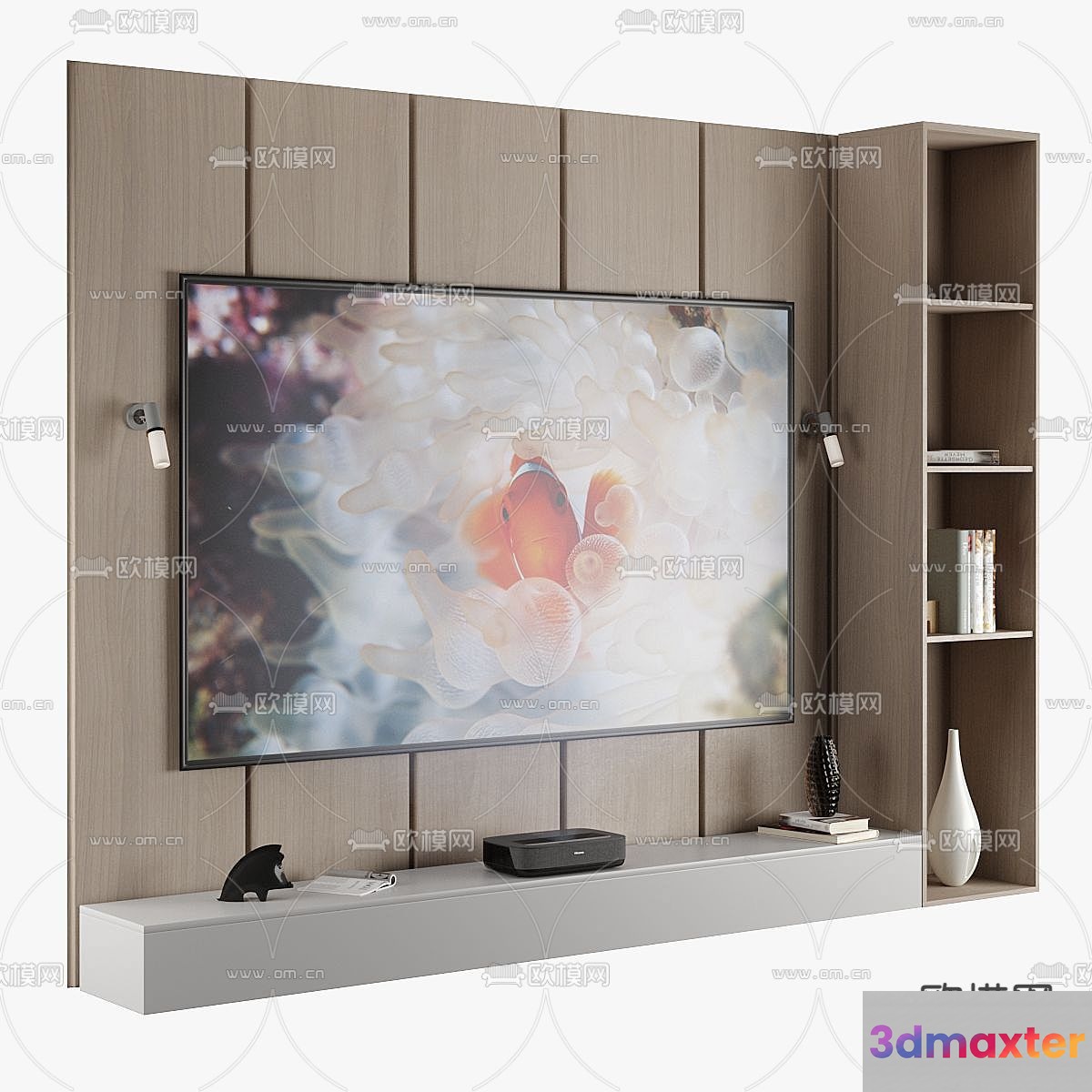 A Wooden Entertainment Center 3D Model - 23151 - VRAY Render