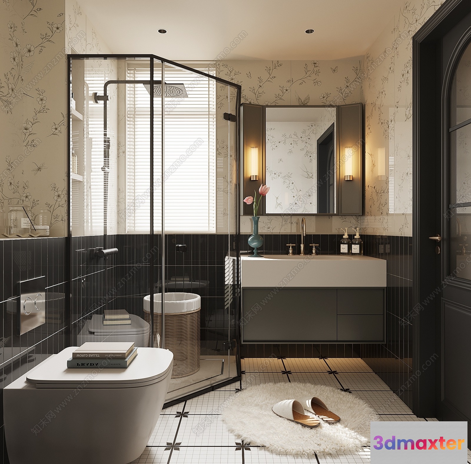 A Bathroom 3D Model - 2550 - VRAY Render
