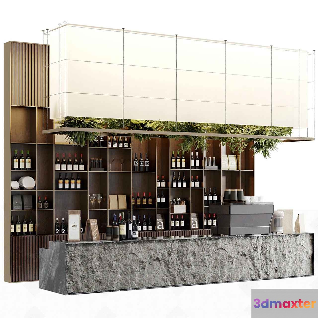 Modern Bar Setup 3D Model - 4391 - VRAY Render