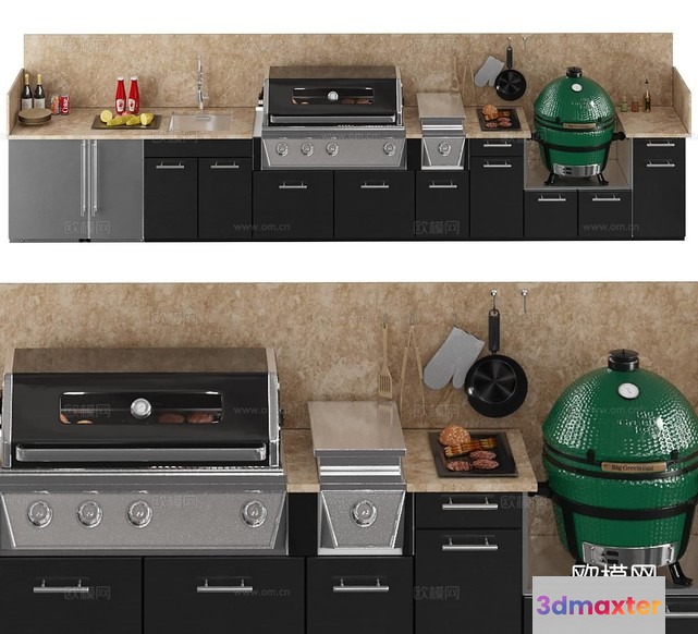 Outdoor Kitchen Setup 3D Model - 8505 - CORONA Render