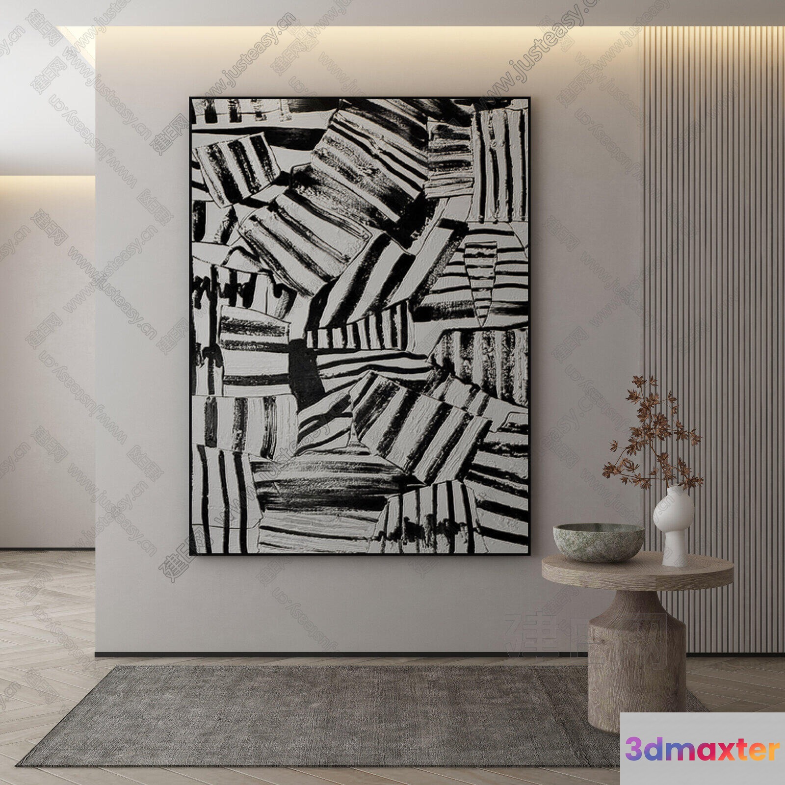 Modern Abstract Art 3D Model - 14688 - VRAY Render