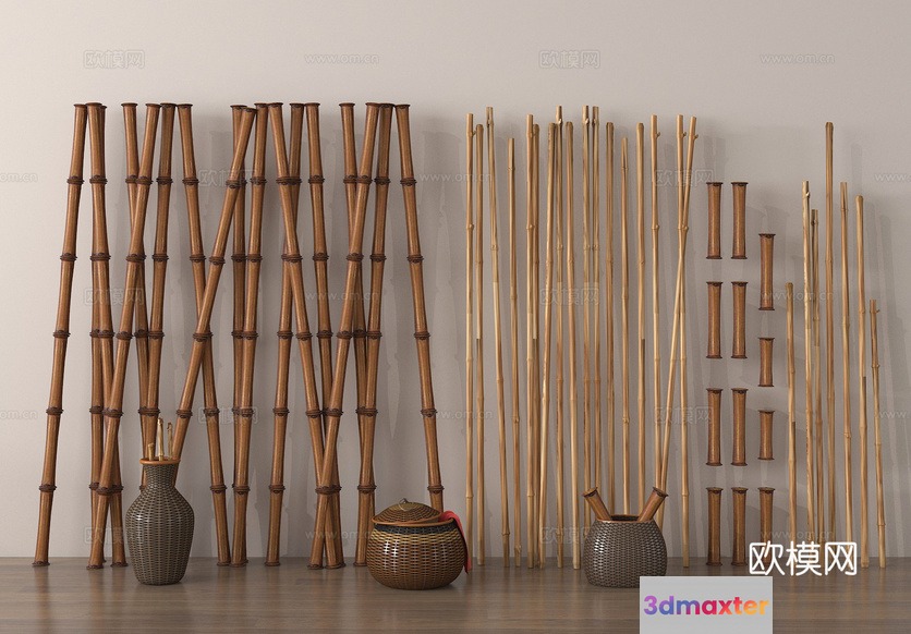 Bamboo Poles 3D Model - 20083 - VRAY Render