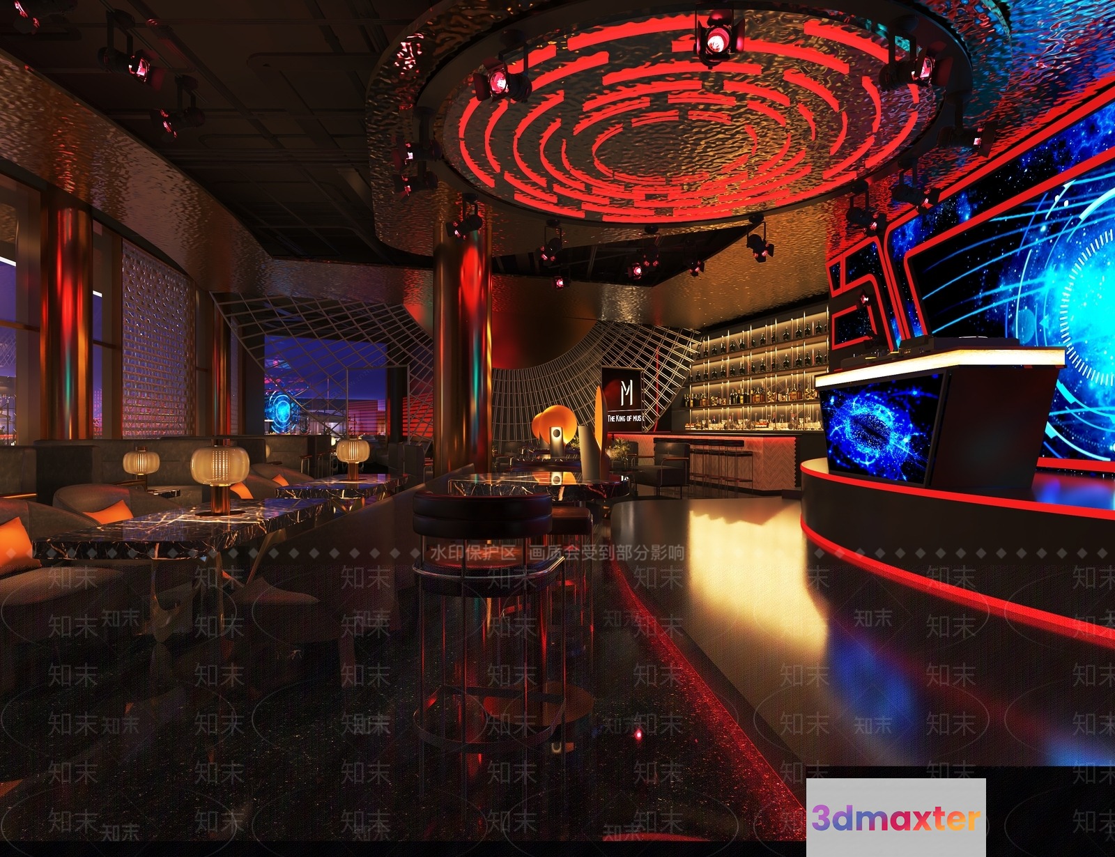 A Modern Lounge Bar 3D Model - 16935 - VRAY Render