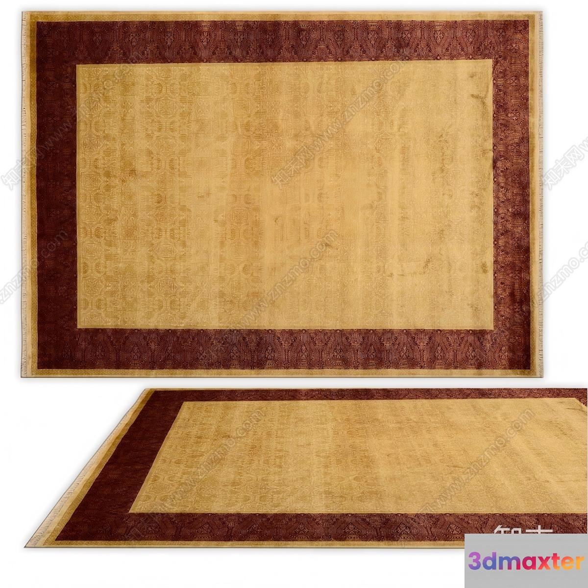 A Beige And Brown Rug 3D Model - 3008 - VRAY Render