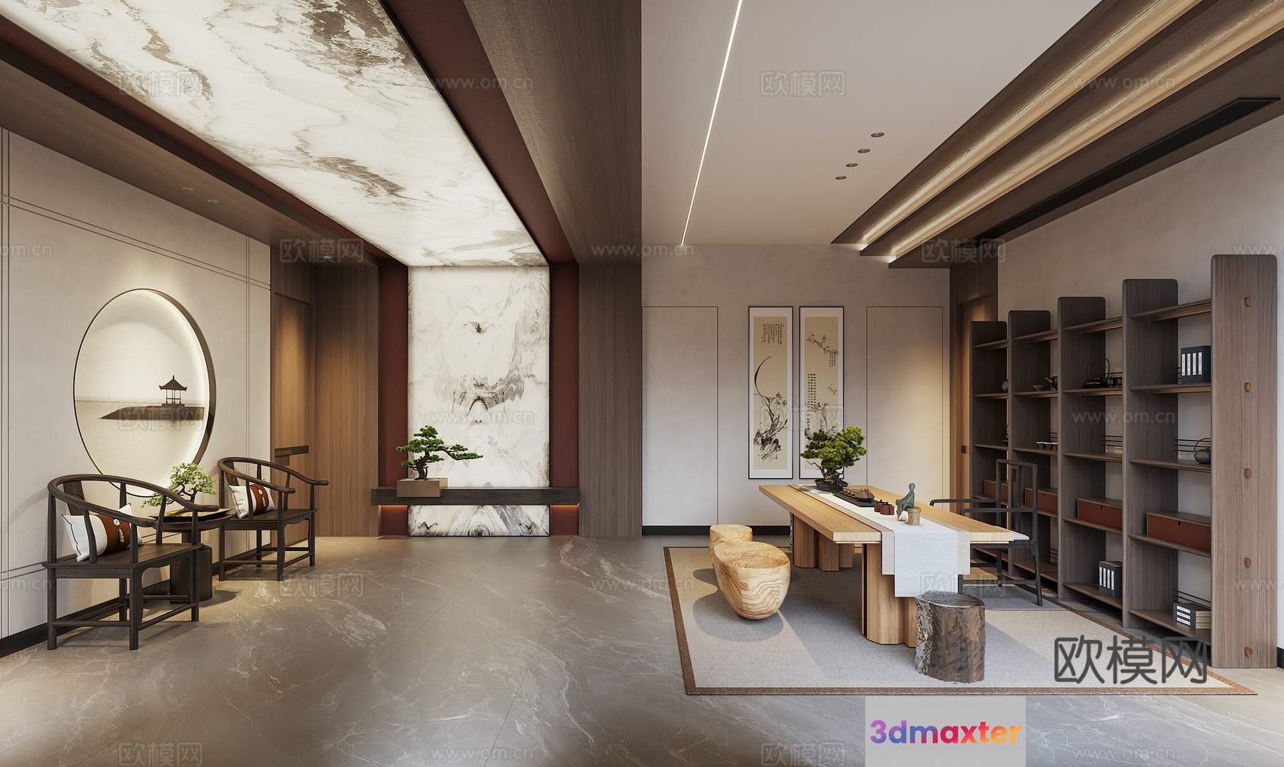 Modern Asian-Inspired Interior Design 3D Model - 1551 - VRAY Render