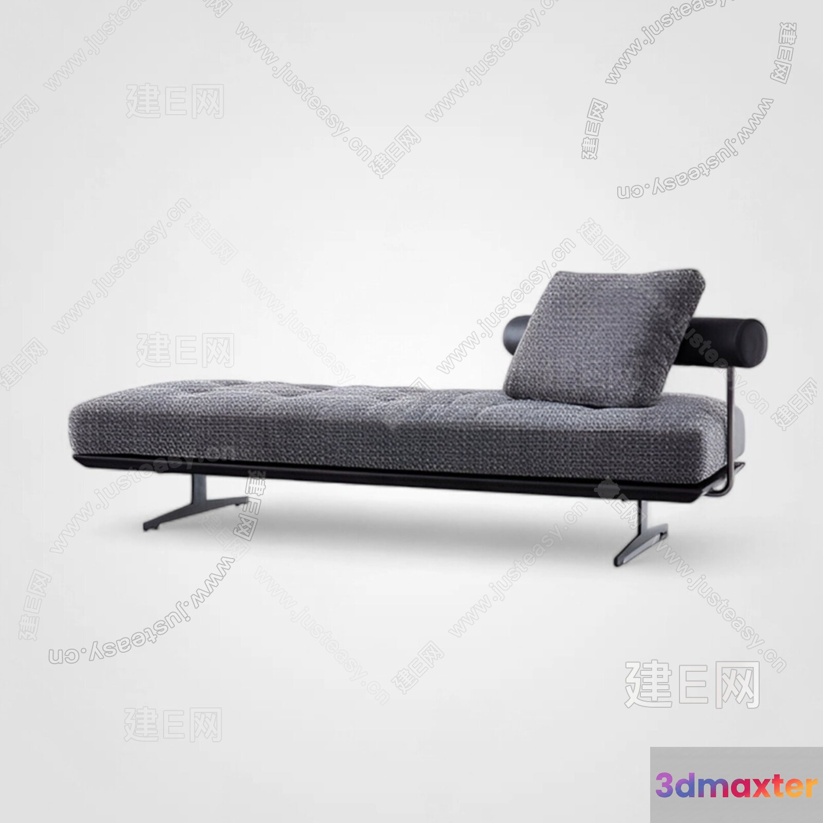 Grey Futon Sofa 3D Model - 13341 - VRAY Render