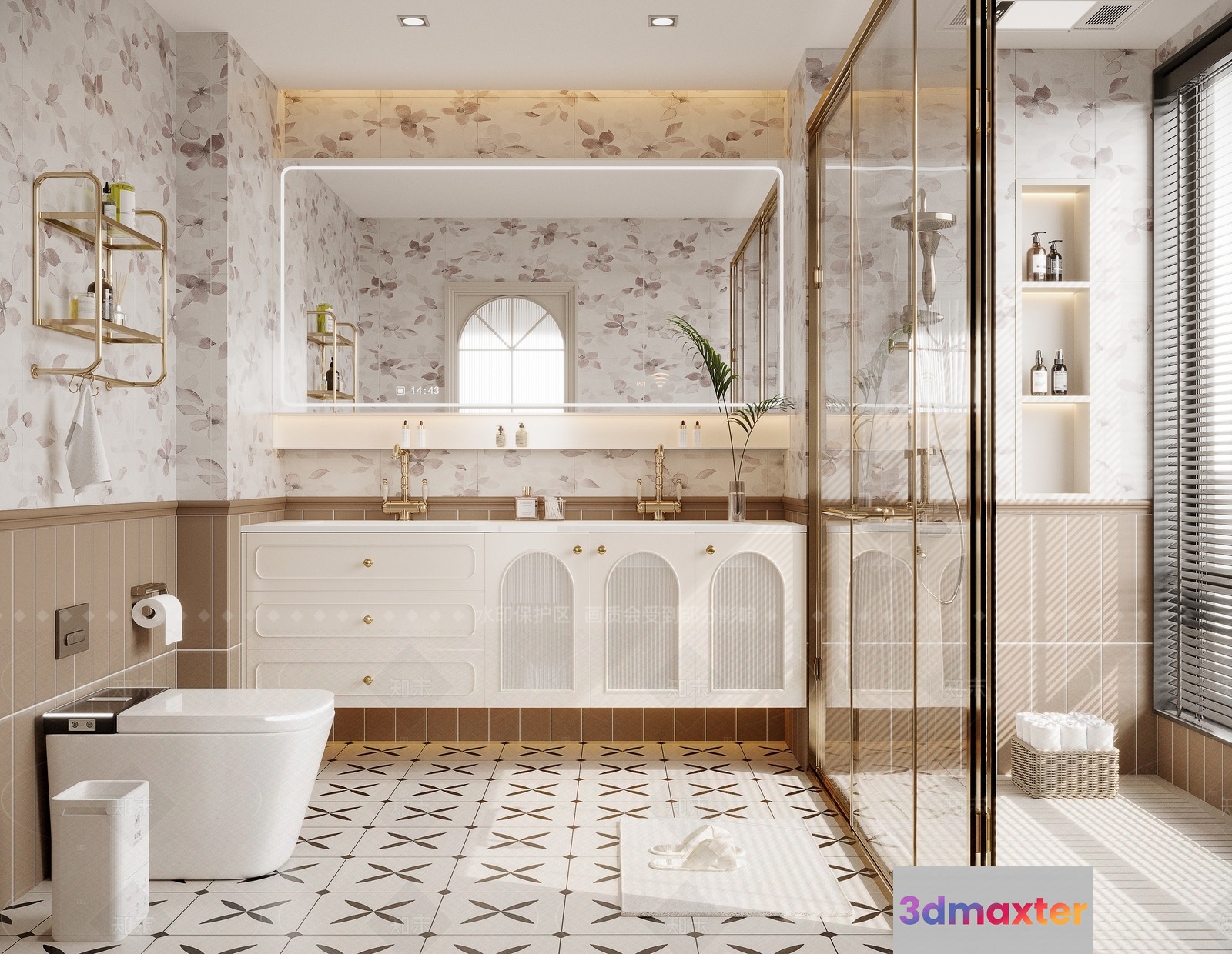 A Modern Bathroom 3D Model - 1726 - CORONA Render