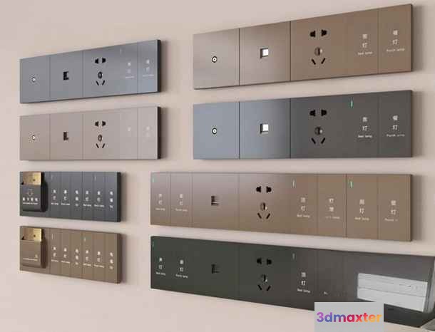 Modern Wall Control Panels 3D Model - 4051 - VRAY Render