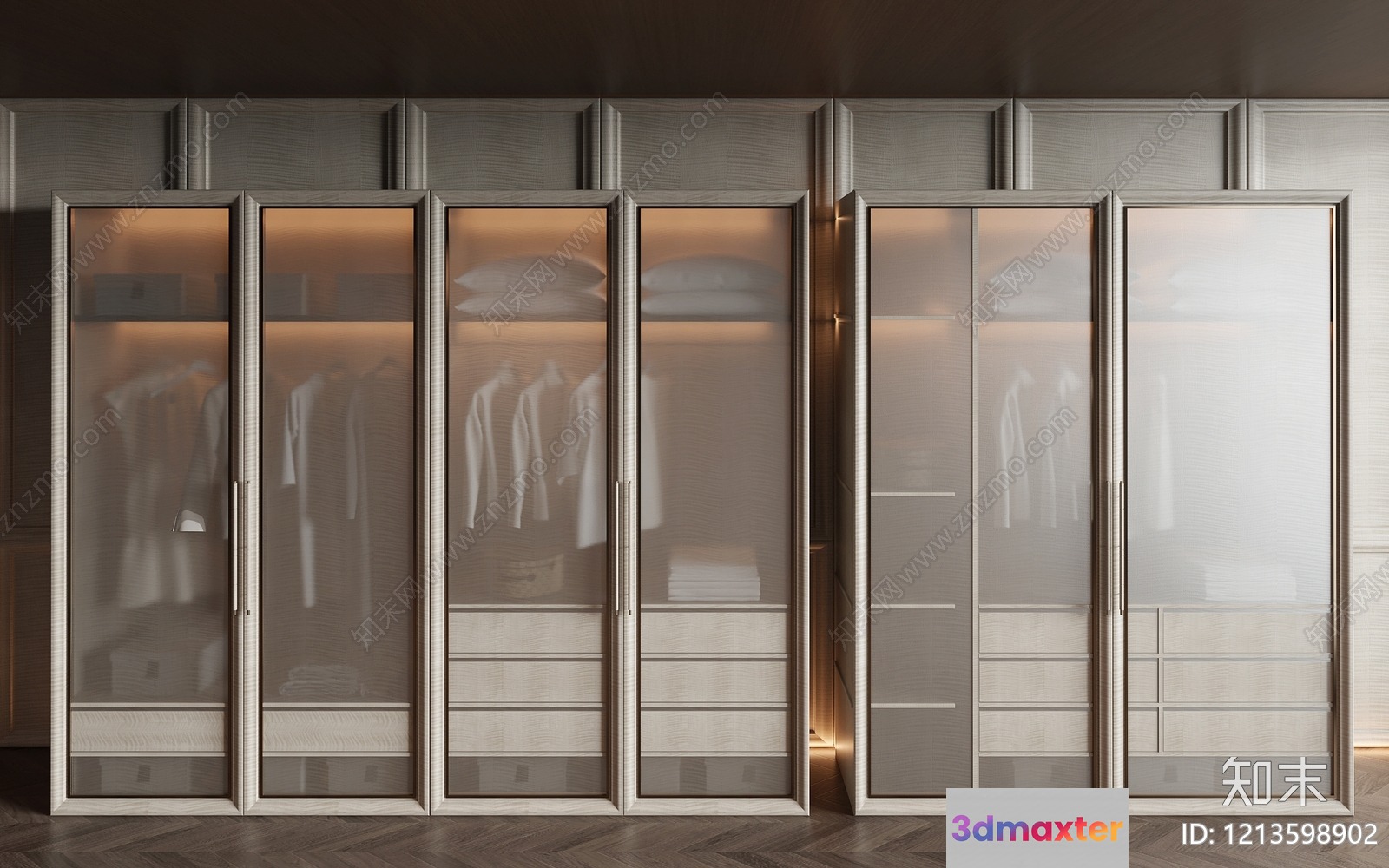 Modern Sliding Closet Doors 3D Model - 16682 - VRAY Render
