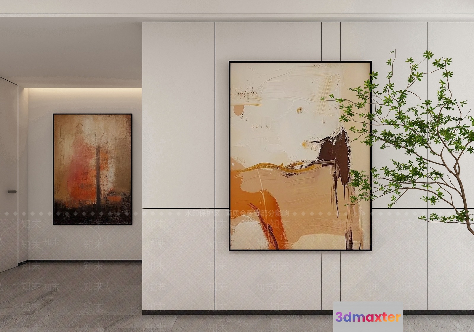 Modern Abstract Painting 3D Model - 12459 - VRAY Render