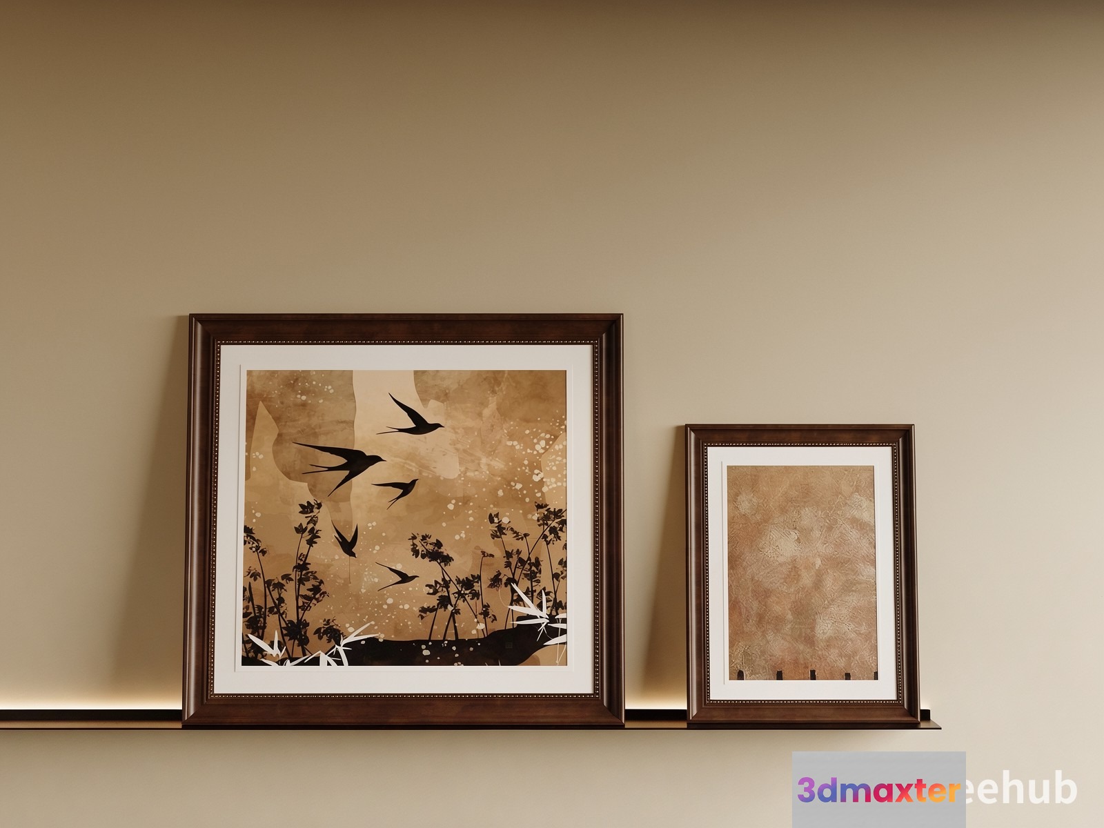 A Framed Picture With Birds 3D Model - 22957 - VRAY Render
