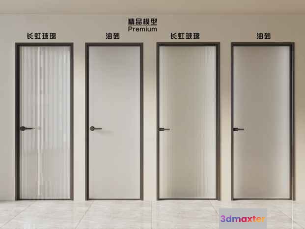 Four White Doors 3D Model - 11743 - VRAY Render