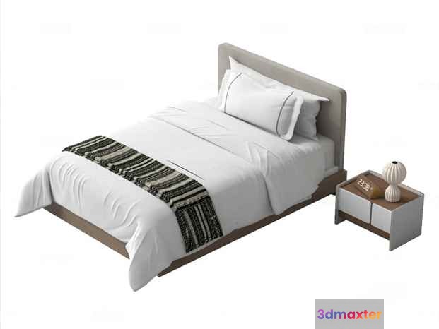 Cozy White Bedroom 3D Model - 1844 - VRAY Render