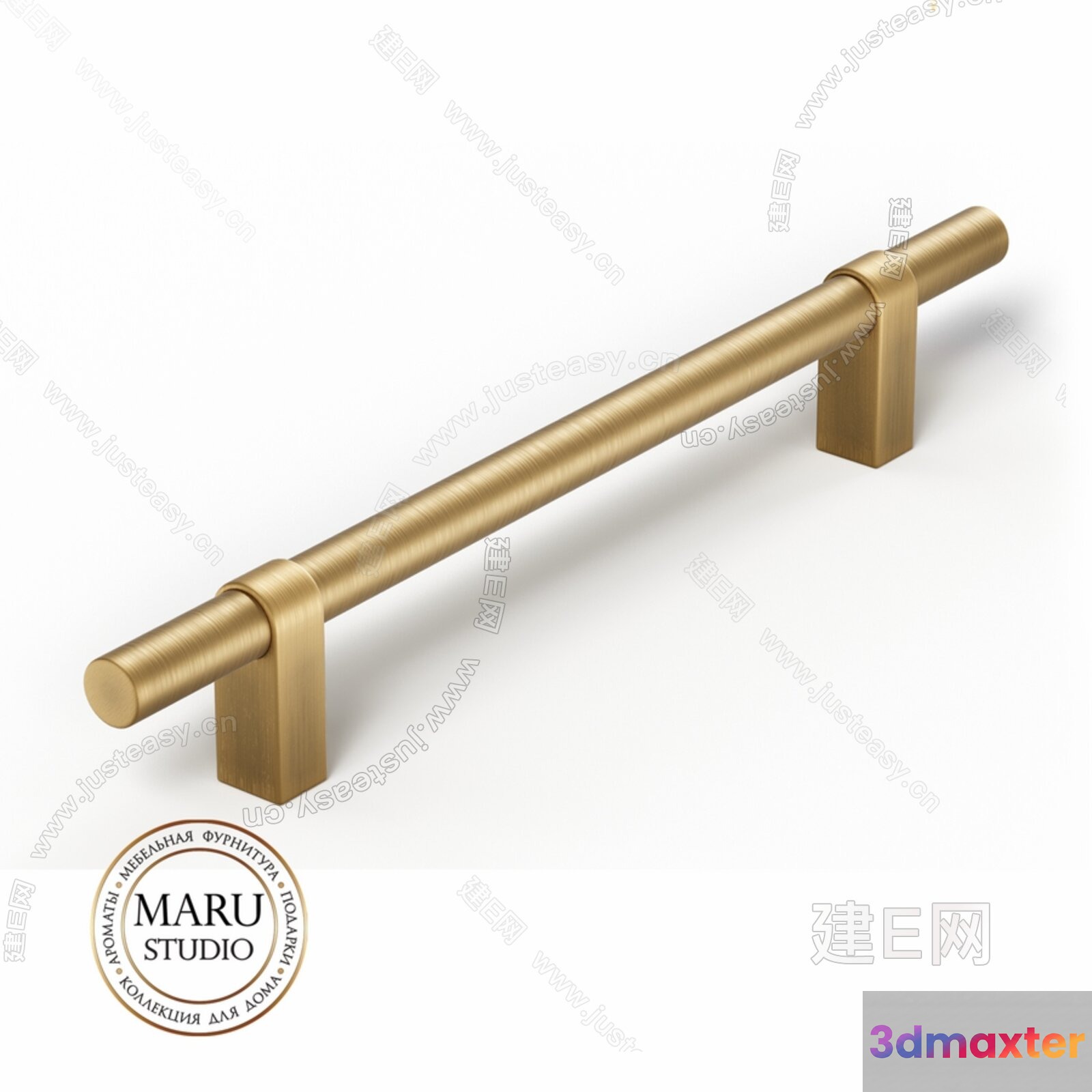 Gold Cabinet Handle 3D Model - 19748 - VRAY Render