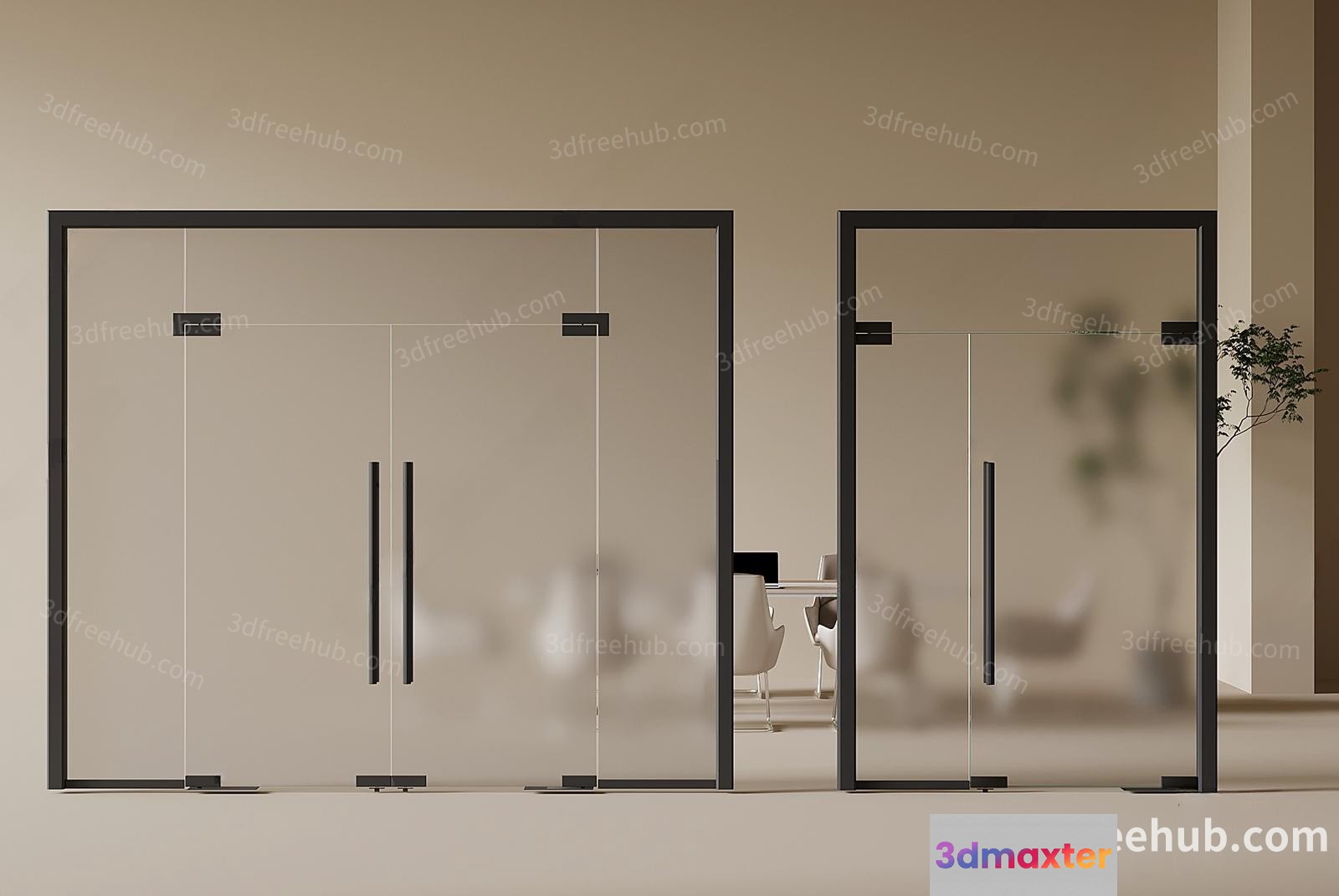 Modern Office Space 3D Model - 22669 - VRAY Render