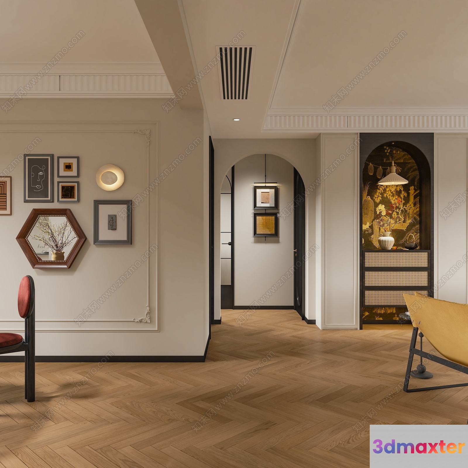 Modern Living Room 3D Model - 10392 - VRAY Render