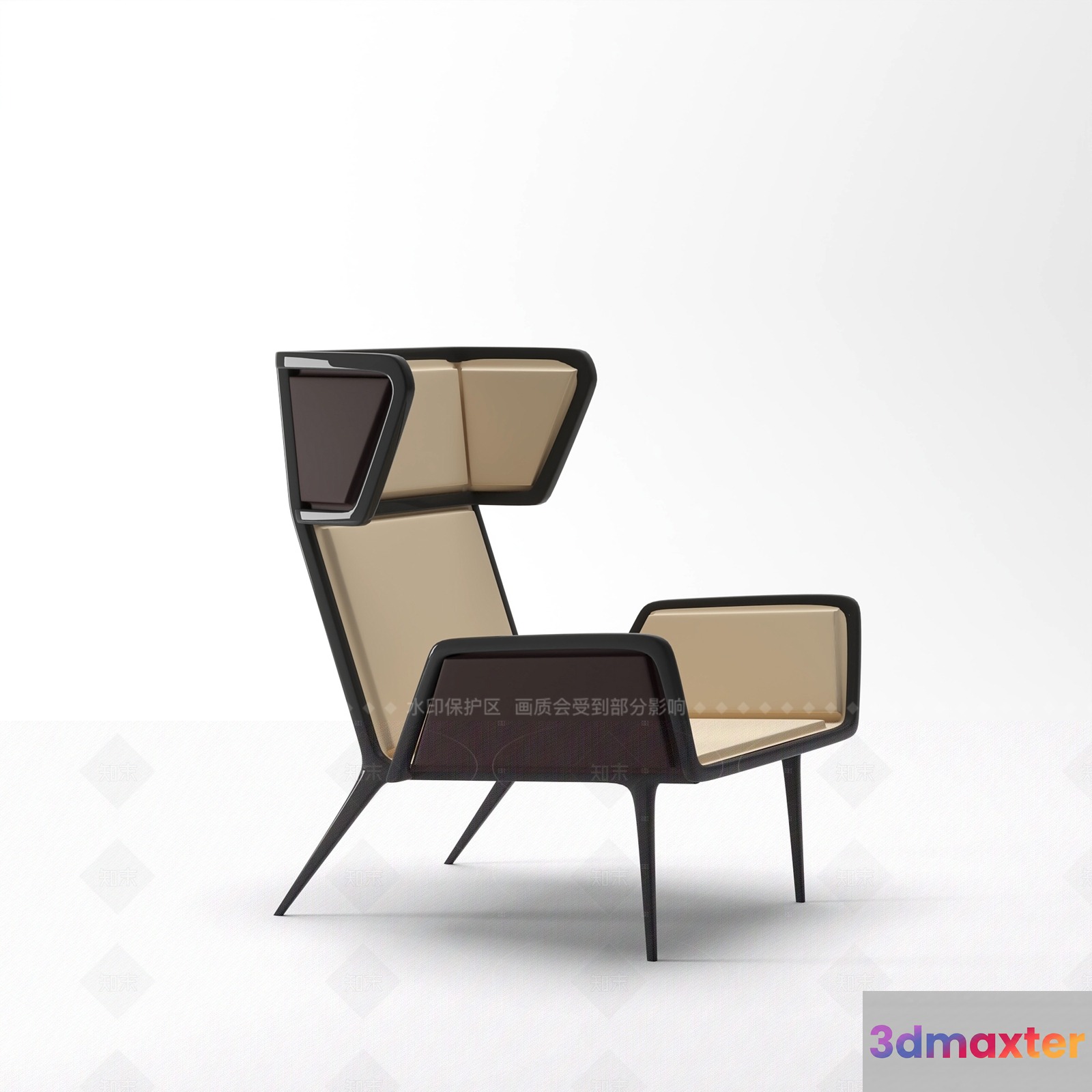 Modern High-Backed Chair 3D Model - 9871 - VRAY Render