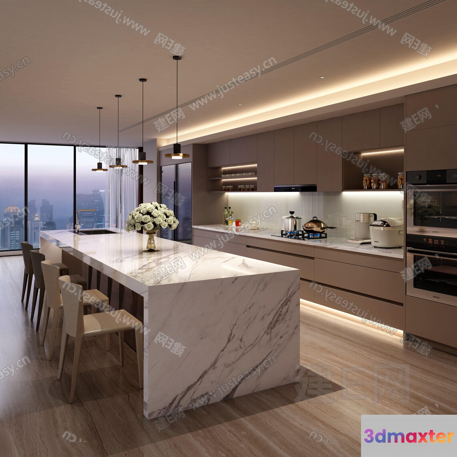 Modern Kitchen 3D Model - 15169 - VRAY Render
