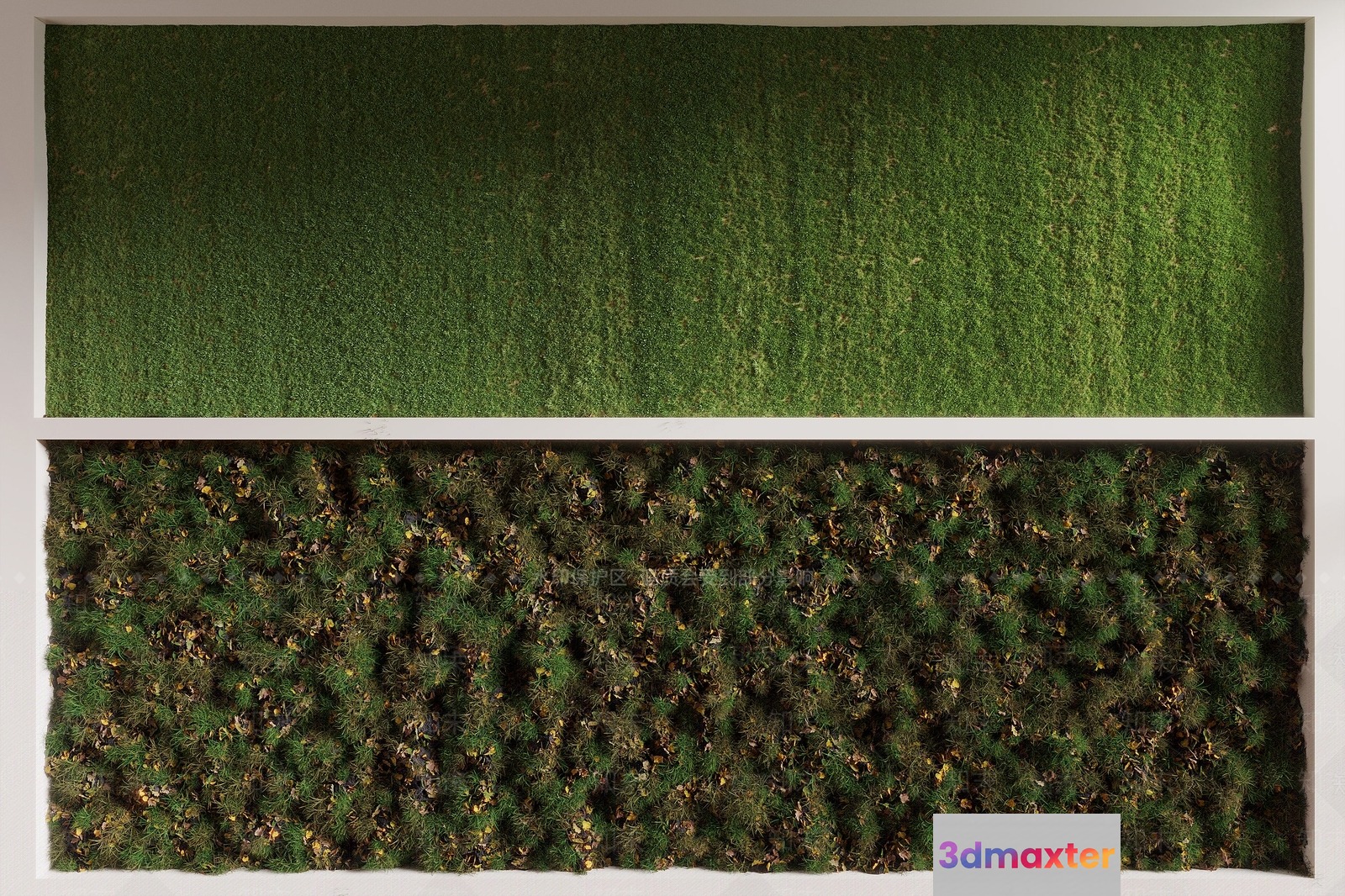 A Green Wall With A Moss-Like Texture 3D Model - 6115 - VRAY Render