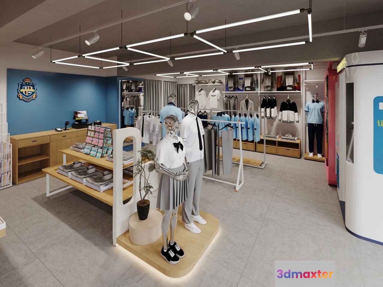 Modern School Uniform Store 3D Model - 7523 - VRAY Render