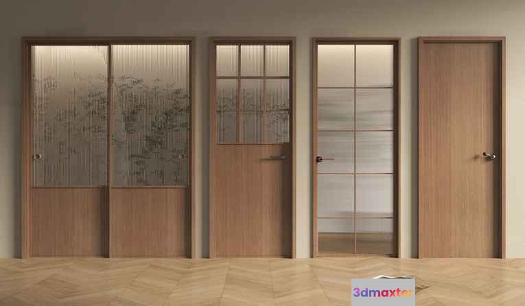 Wooden Interior Doors 3D Model - 5075 - VRAY Render