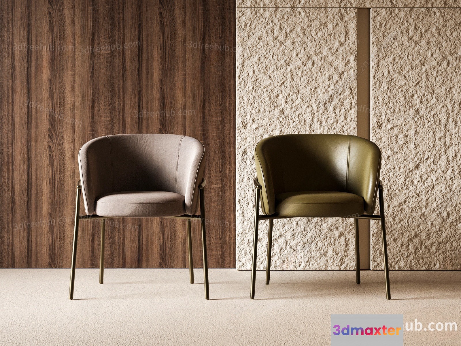 Two Chairs 3D Model - 21245 - VRAY Render