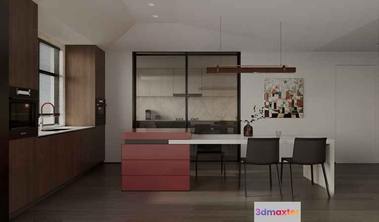 Modern Kitchen 3D Model - 12031 - CORONA Render