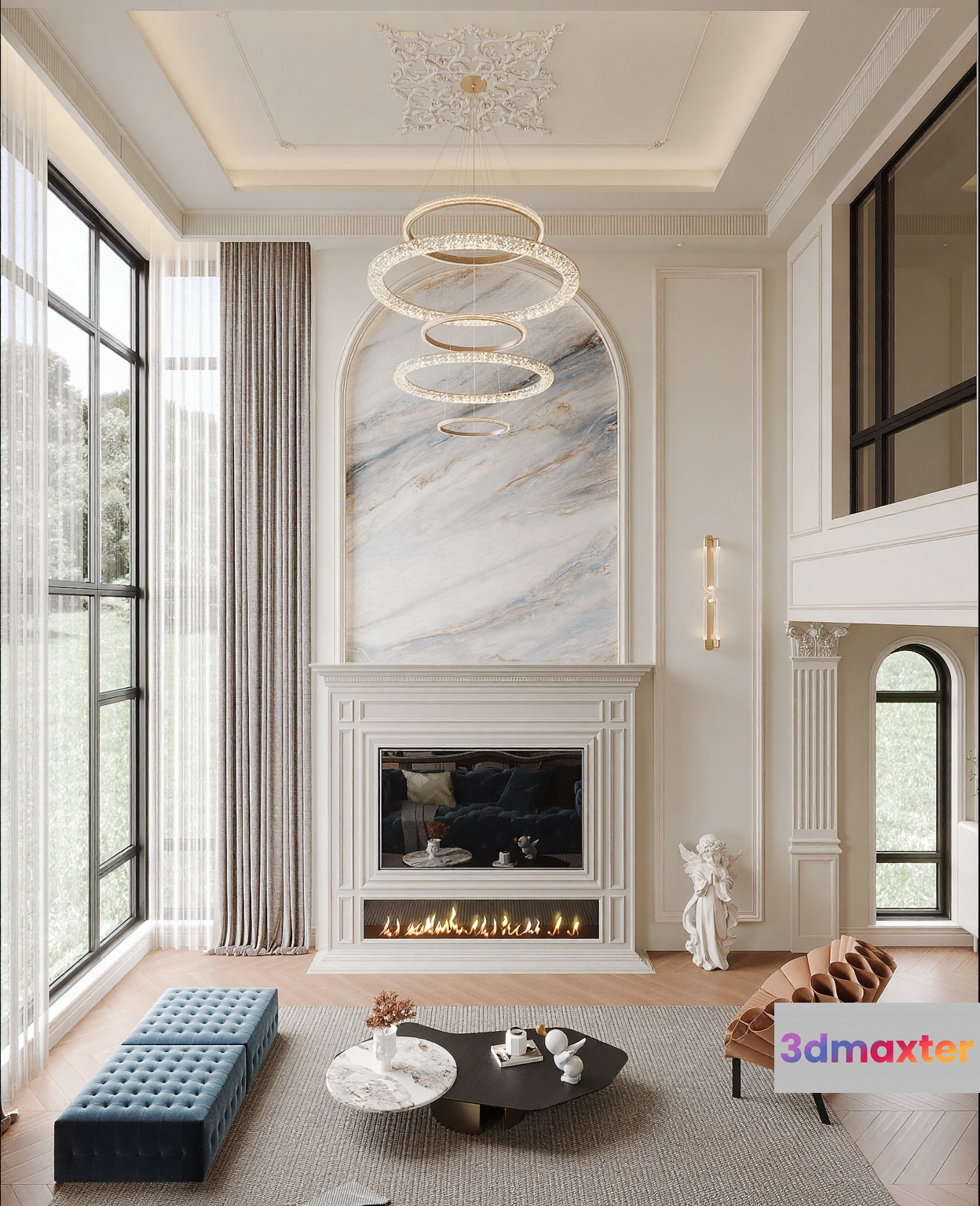 Modern Living Room 3D Model - 2066 - CORONA Render