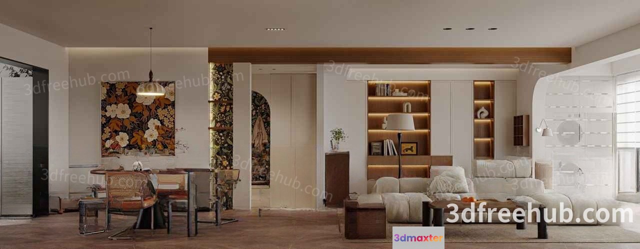 Modern Living Room 3D Model - 18909 - VRAY Render