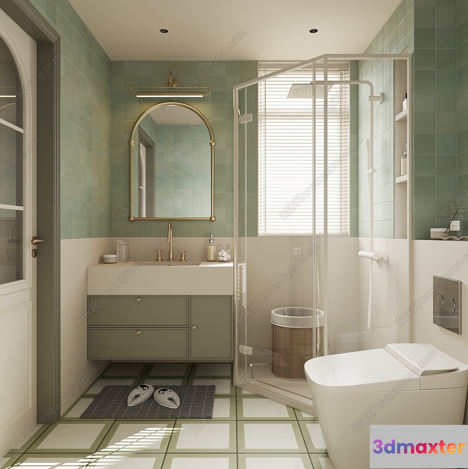 A Modern Bathroom 3D Model - 11934 - VRAY Render