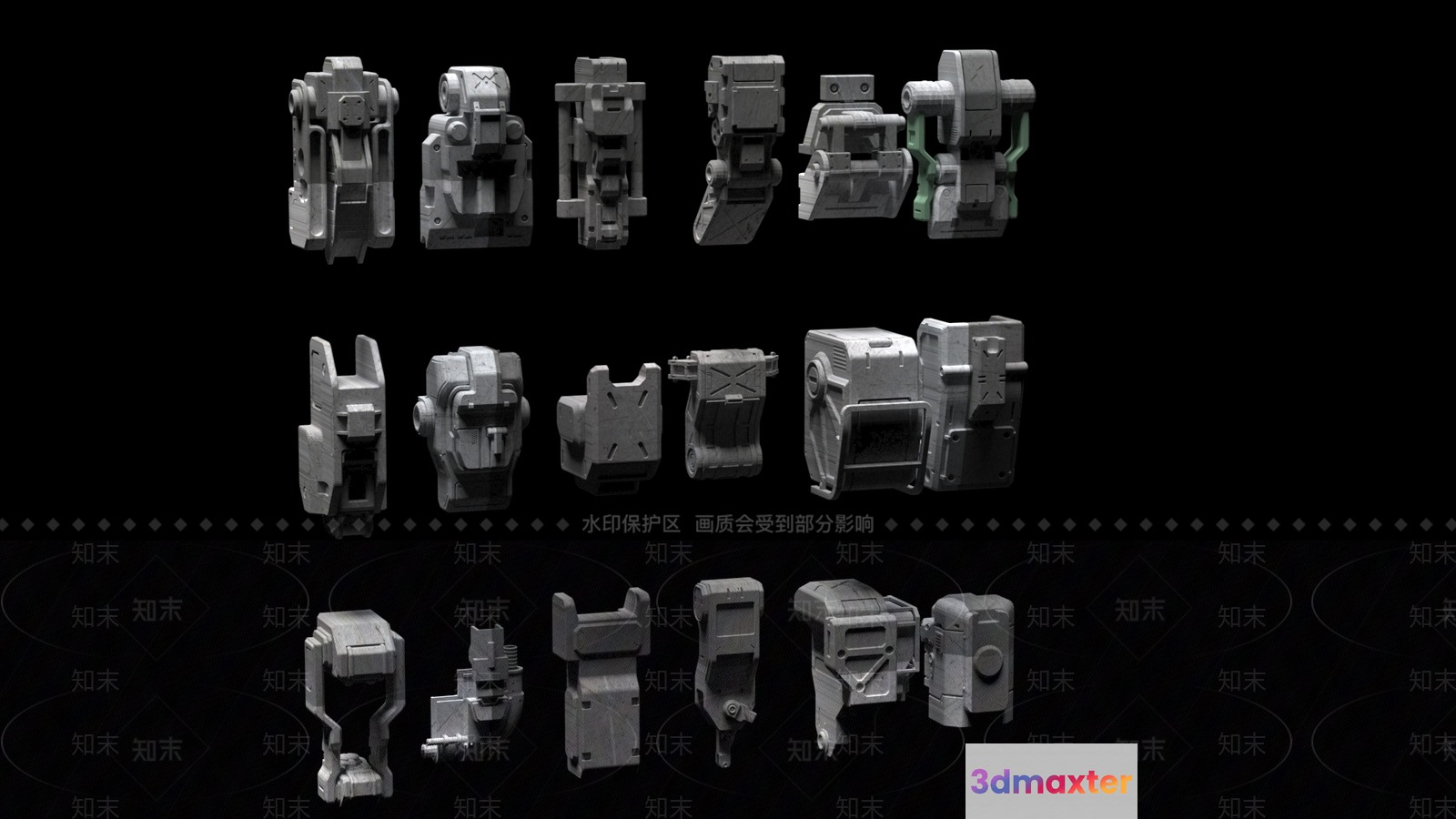 Grey 3D Mechanical Objects 3D Model - 18401 - VRAY Render