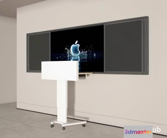 A White Presentation Stand 3D Model - 19419 - VRAY Render