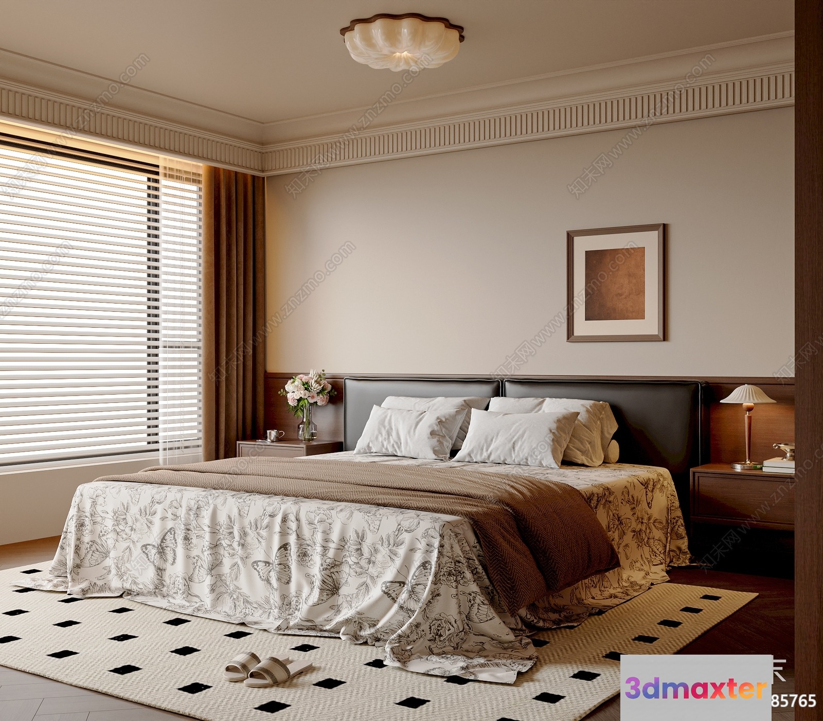 Cozy Bedroom 3D Model - 13193 - VRAY Render