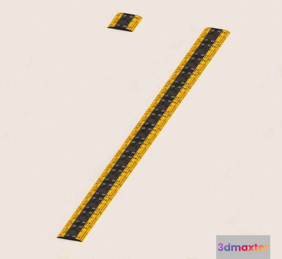 A Yellow And Black Ruler 3D Model - 1046 - VRAY Render