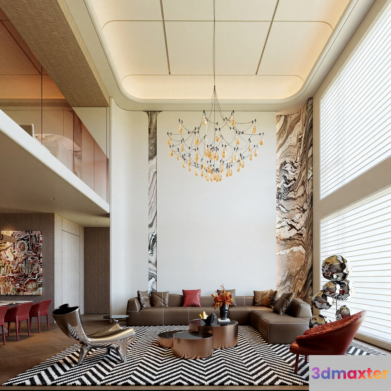 Modern Living Room 3D Model - 4496 - CORONA Render