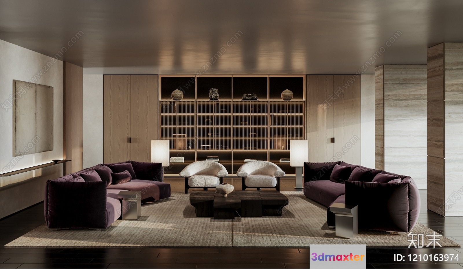 Modern Living Room 3D Model - 9269 - VRAY Render