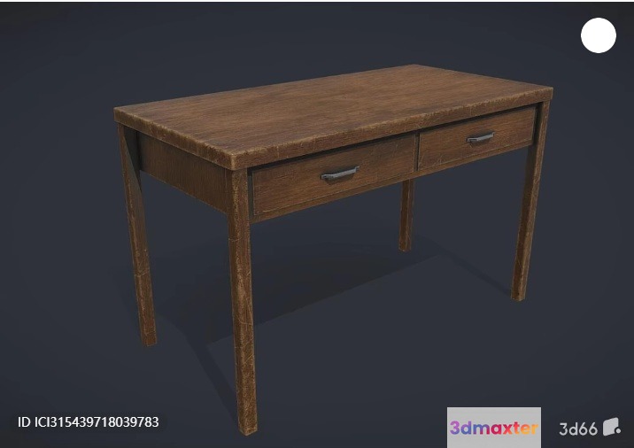 A Wooden Desk 3D Model - 2221 - VRAY Render