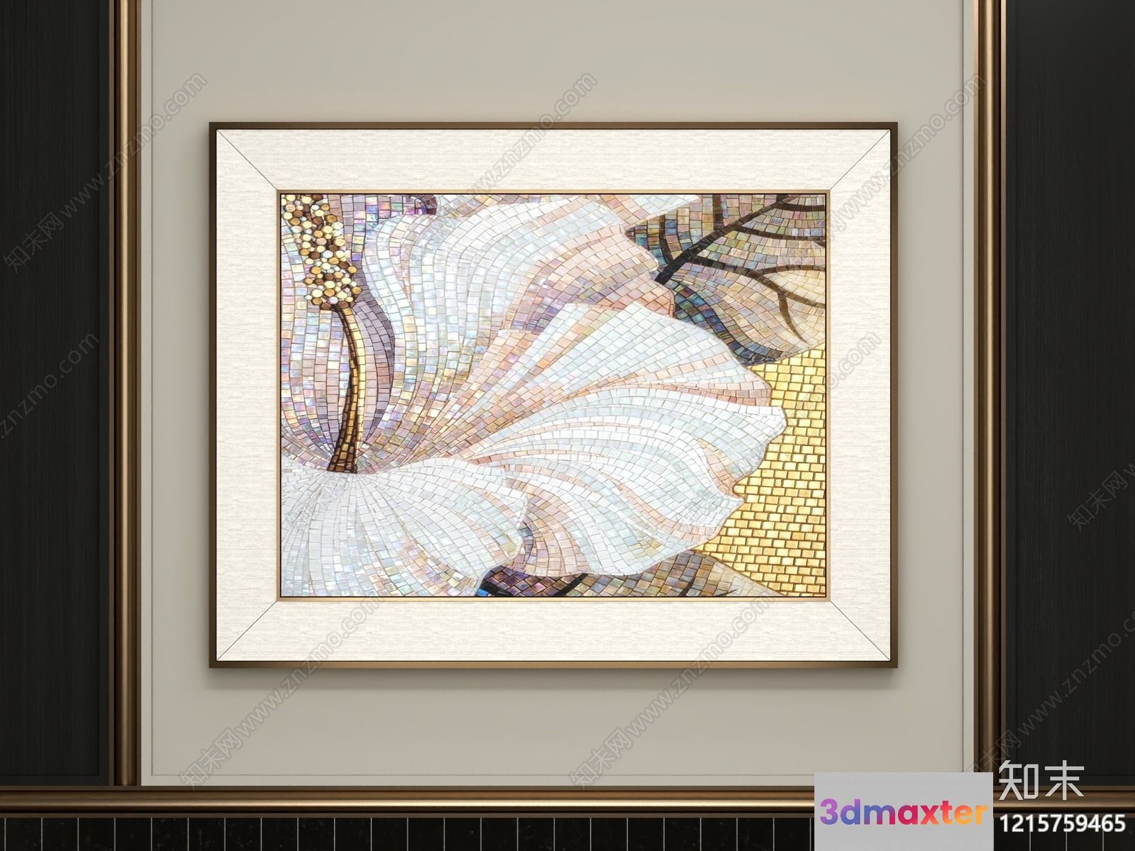 A Framed Mosaic Art Piece 3D Model - 14163 - VRAY Render