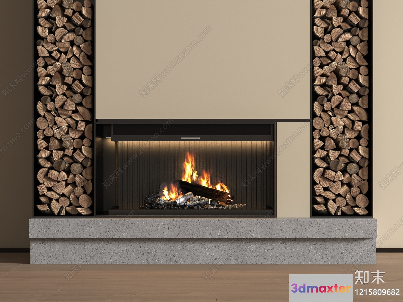 Cozy Fireplace Decor 3D Model - 10979 - VRAY Render