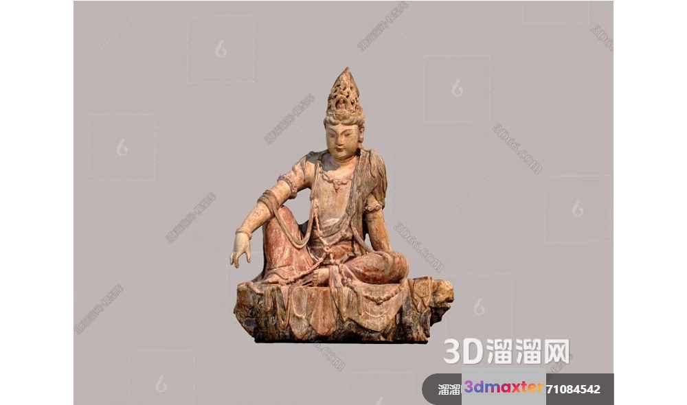 A Statue Of A Person In A Sitting Position 3D Model - 1536 - VRAY Render